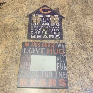 NWOT CHICAGO BEARS picture frame and sign bundle